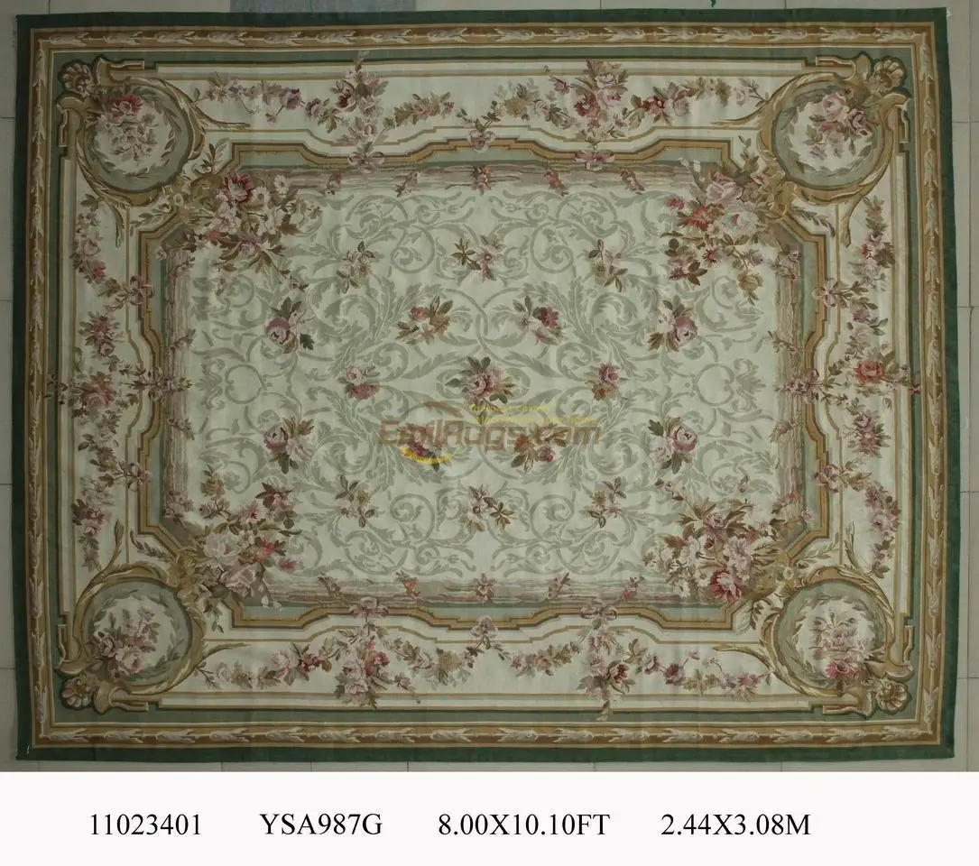Wool Carpet French Aubusson Rugs 244cmx308cm 8 X 10 1 Green Aeproduct Getsubject Item Description French Aubusson Rug