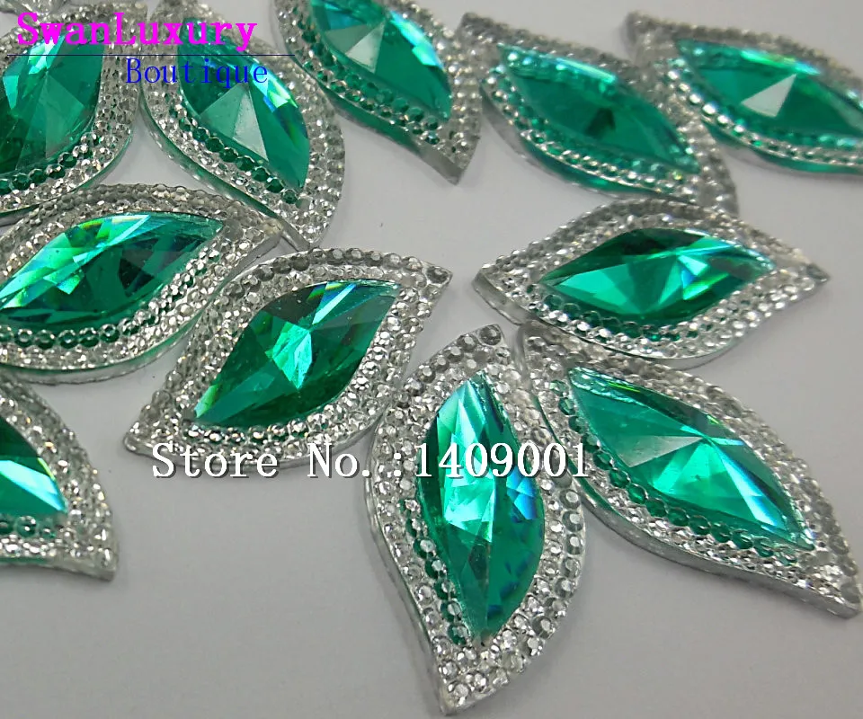 Beauty Heaven Rhinestones S Shape Green 15x30mm Strass Crystal For