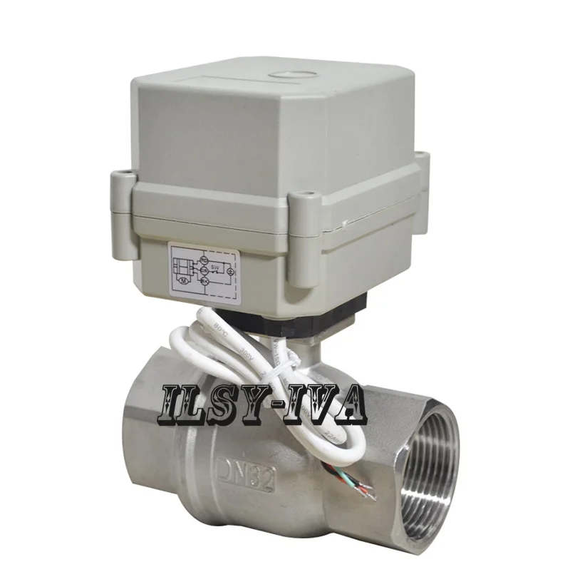 AC110~ 230 V 2 way SS304 Электрический регулирующий клапан, DN32 \ DN40 \ DN50 моторизованный клапан со светодиодным индикатором