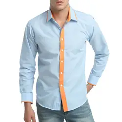 Новинка 2017 года; Брендовые однотонные рубашки в полоску спереди; брендовая одежда; мужские рубашки с длинными рукавами; облегающие