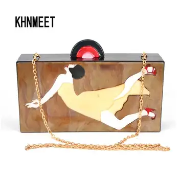 

Fashion burgundy Acrylic ABS Evening Bag Long Box Beautiful Girl Party Purse Retro Style Clutches Messeng Bag Women Handbags x68