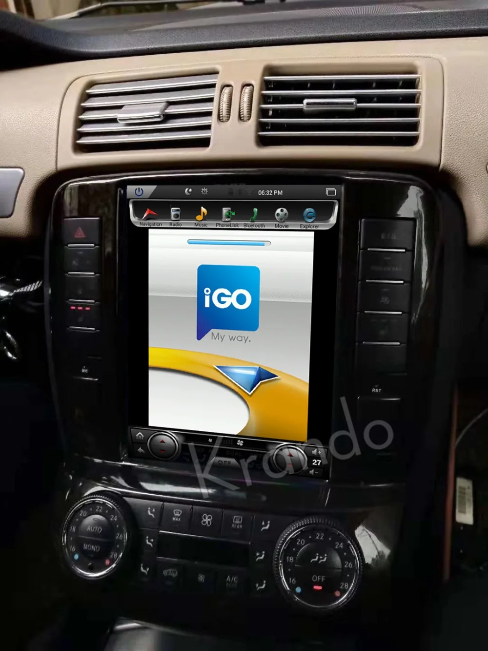 Top Krando Android 6.0 10.4" Tesla Vertical screen car radio player GPS for Benz R Class RW251 2006-2012 multimedia system wifi 3