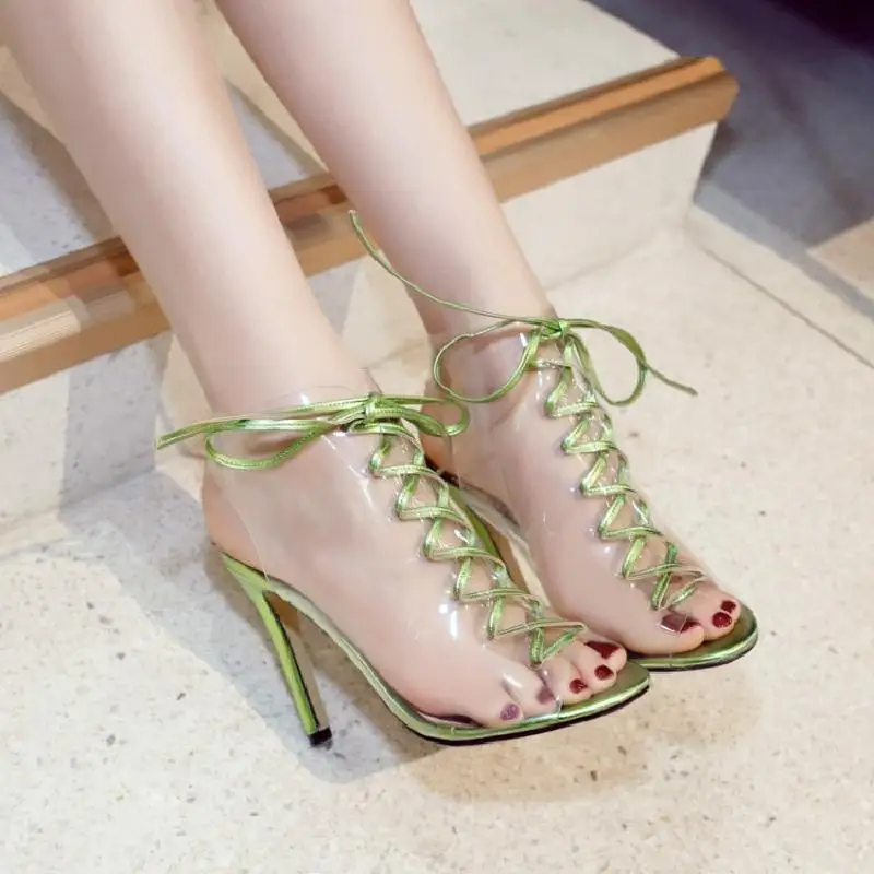 Big Size 33-43 PVC Women Platform Sandals Red Super High Heels Waterproof Female Transparent Wedding Shoes Sandalia Feminina L30 (14)