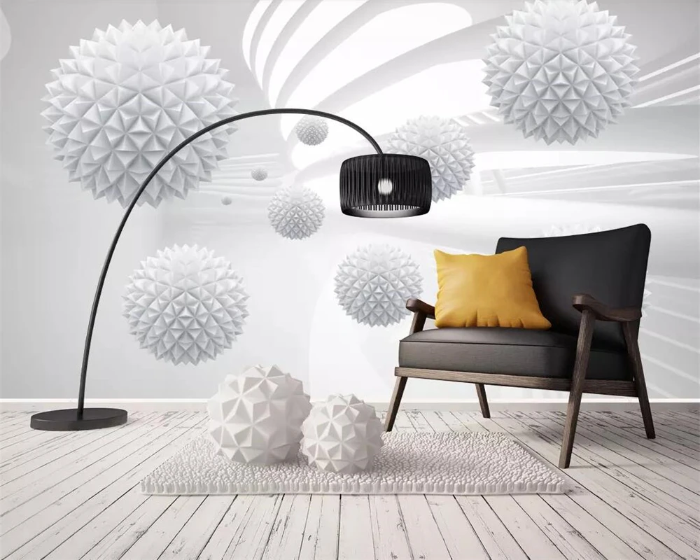 Customized wallpaper Modern minimalist stereo TV background sphere geometric space mural living room bedroom wall 3d wallpaper