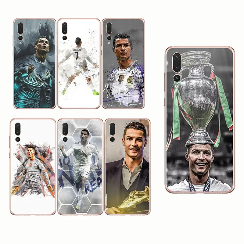 

2018 Cristiano Ronaldo CR7 Football Pattern Design Soft Silicone Phone Cases Cover for huawei honor 8 9 10 20 lite p8 p9 pro