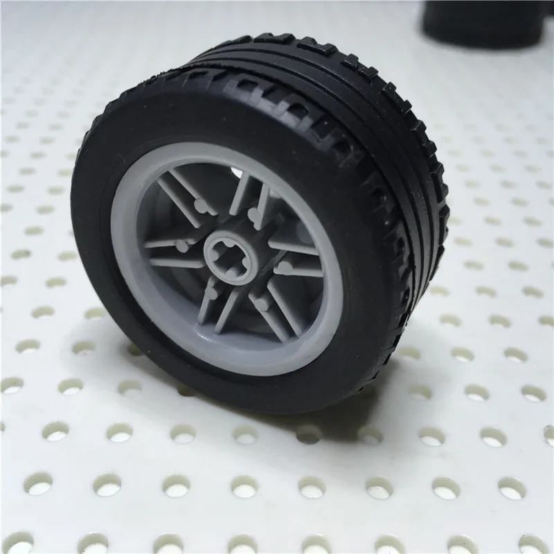 4Pcs/lot Technic Parts Tires Wheel Hub Accessories Military City Compatible With 44309+56145 Bricks Building Block Parts For Car image 4