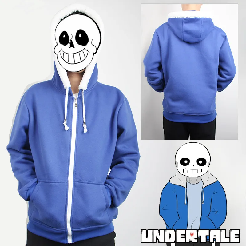 

Game Undertale Mens Jacket Warm Long Sleeve Undertale Sans and Papyrus Tops Thick Coat Skulll Brother Anime Hoodies Winter