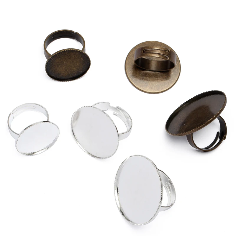 5pcs 20/25/30mm Teeth Lace Ring Cabochon Base Ring settings Bezel Tray Ring Blank for DIY Rings Jewelry Findings
