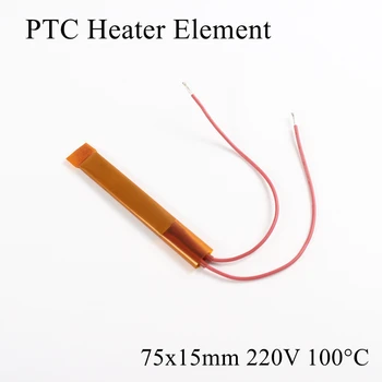 

1pc 75x15mm 220V 100 Degree Celsius PTC Heater Element Constant Thermostat Insulated Thermistor Ceramic Air Heating Plate Chip