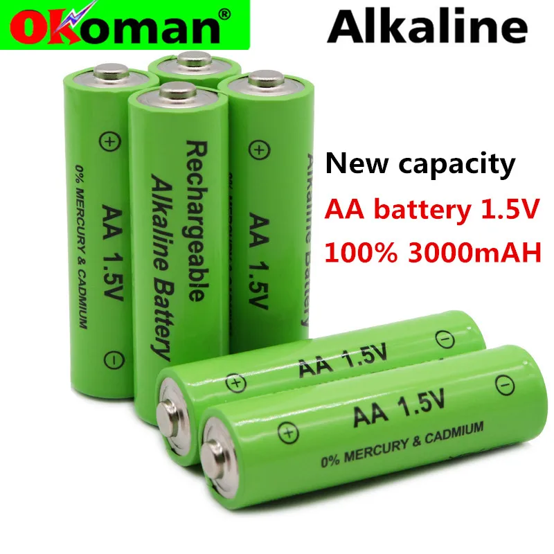 2~ 20 шт/много тег 3000 мАч перезаряжаемая батарея AA 1,5 V. Перезаряжаемая новая Alcalinas drummey для игрушек светоизлучающий диод