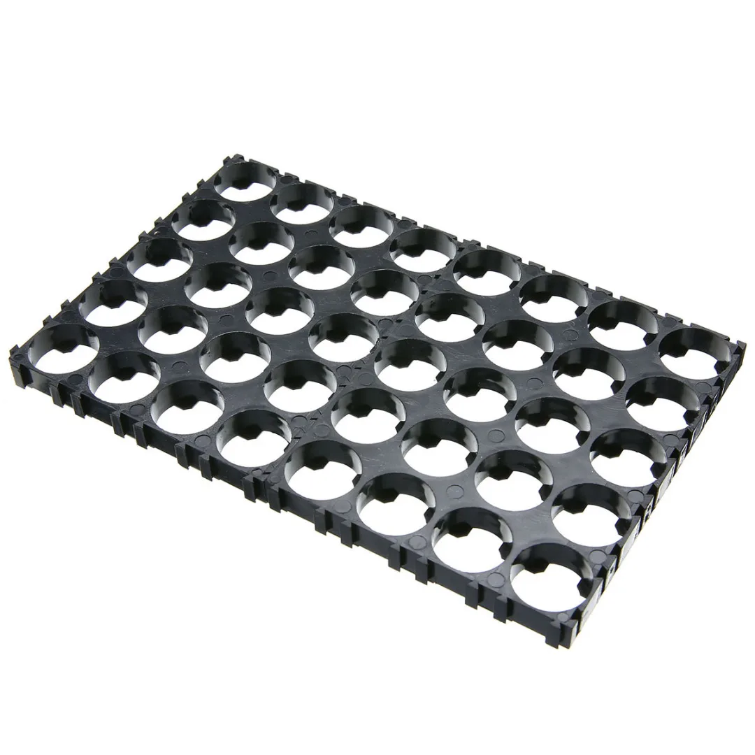 Mayitr 10pcs 4x5 Black 18650 Battery Spacer 4x5 Cell Radiating Shell Pack Plastic Heat Holder for 18650 Battery Storage