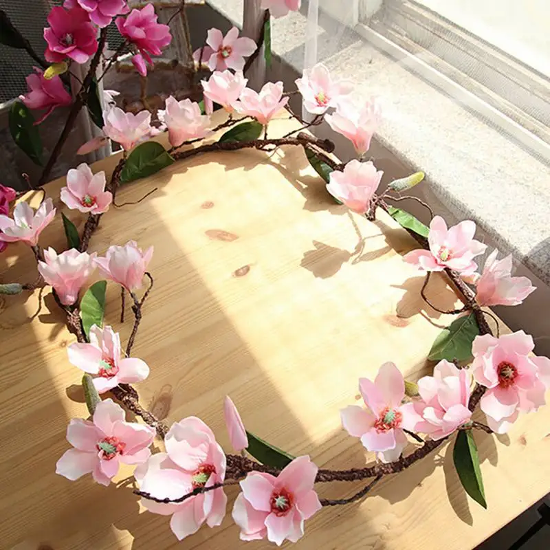

DIY Home Artificial Flower Magnolia Flower Vine Rose Rattan Flower Wedding Arch Decoration Vine Flowers Home Festival Party