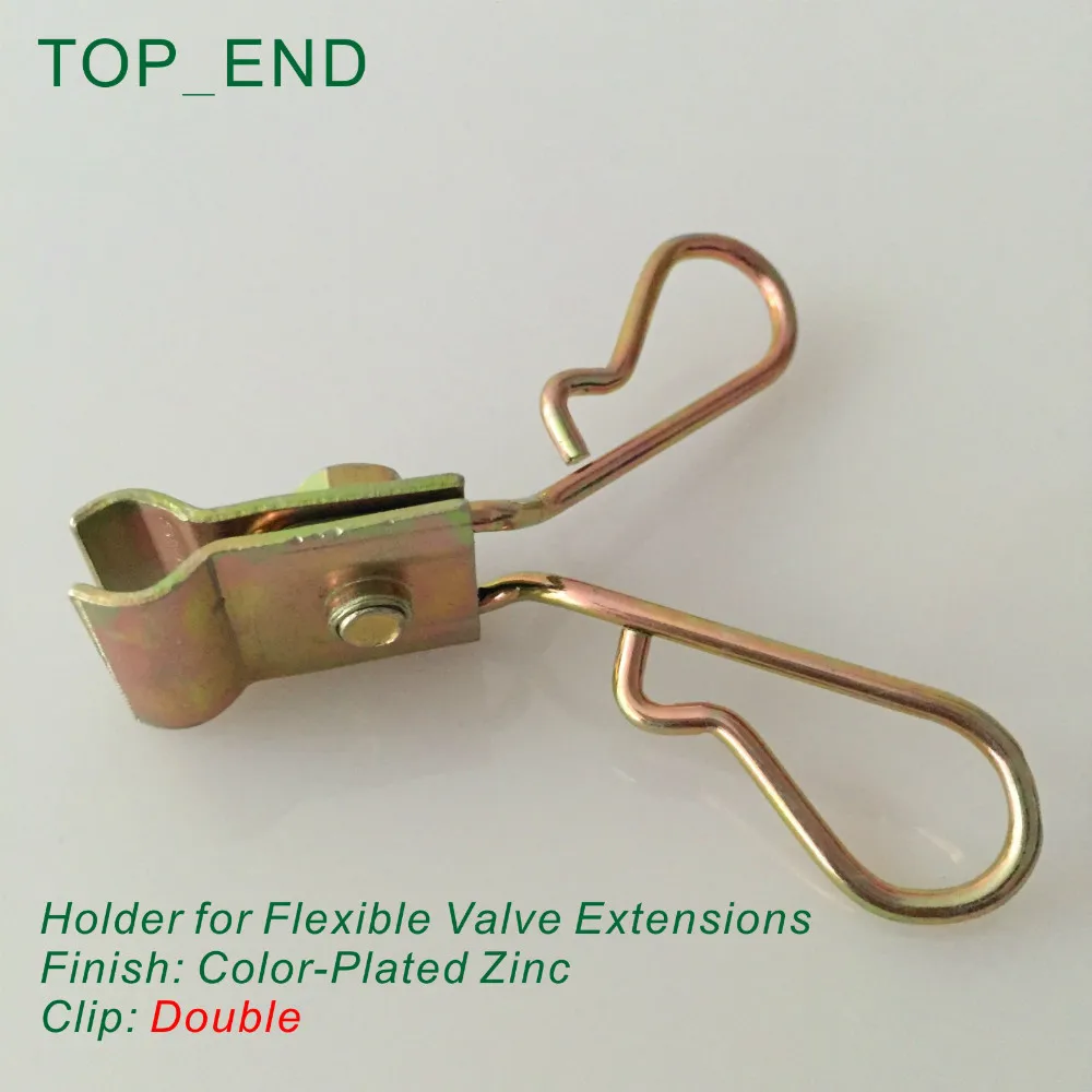 Holder For Flexible Valve Extensions,Double Clip,Hex Screw,Finish