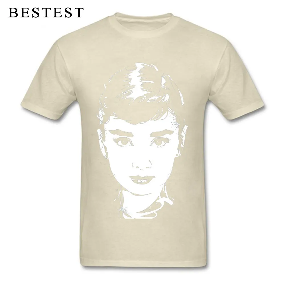 O Neck Audrey Hepburn 13446 100% Cotton Male T-shirts Comics Short Sleeve Tops T Shirt Prevalent Fitness Tight Tops & Tees Audrey Hepburn 13446 beige