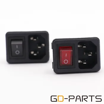 

1PC IEC 320 C14 AC Power Socket Cord Inlet Receptacle With ON OFF Red Rocker Switch CE CCC TUV KC Certificate AC 250V 10A