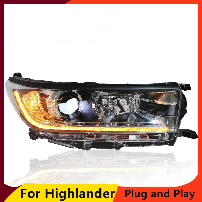 

Car Styling for Toyota Highlander Headlights 2018 New Kluger LED Headlight DRL Bi Xenon Lens High Beam LED Dynamic turn signal