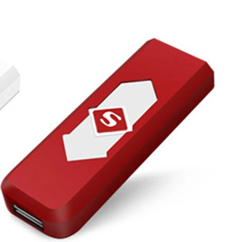 1 шт. ветрозащитная красивая подарочная Бездымная беспламенная USB ветрозащитная зарядная Зажигалка электронные зажигалки аксессуары для курения x - Цвет: red