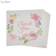 Lychee 50 Uds. Tarjetas de agradecimiento y flores invitaciones Dejar mensaje tarjetas de saludo para boda cumpleaños decoración de Año Nuevo