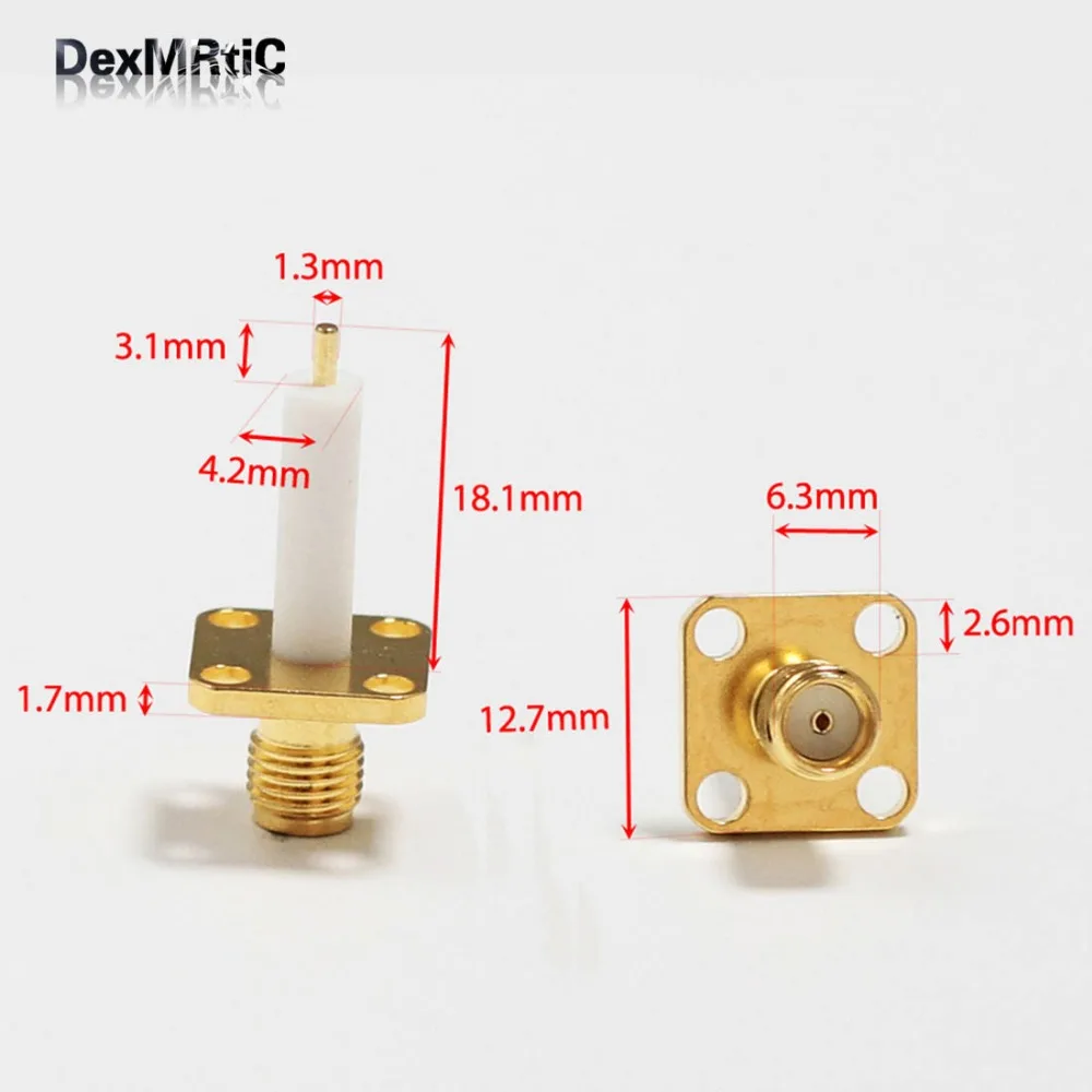 1 предмет; Новинка; SMA женский разъем РЧ коаксиальный разъем 4-отверстия фланец припоя post Straight изолятор длиной 15 мм Позолоченные