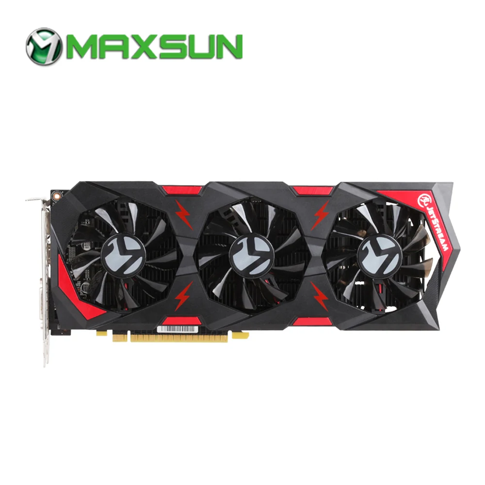 Maxsun графические карты gtx 1050ti 4G 128bit 1291-1392 МГц 7000 GDDR5 NVIDIA HDMI + DP DVI 768 единиц DirectX12 16nm