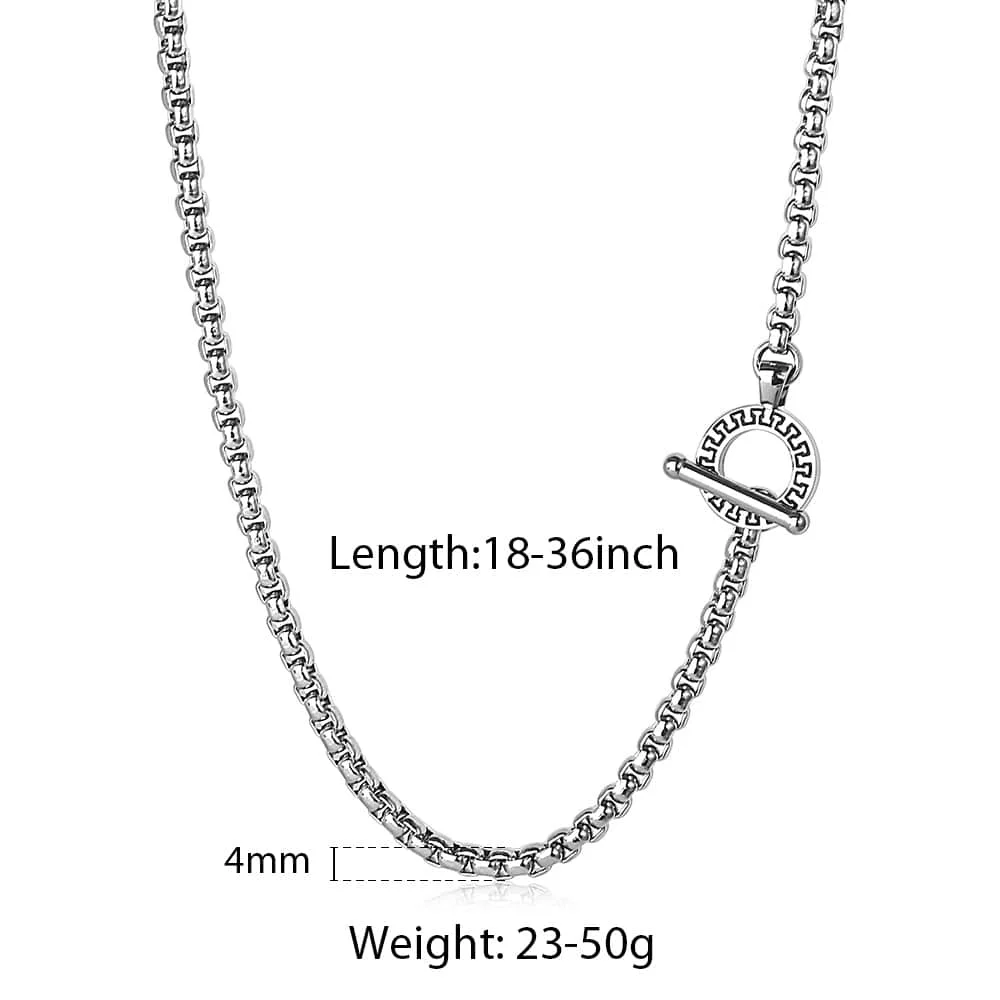 Trendsmax мужское женское ожерелье 4 мм звено коробки из нержавеющей стали Серебряное колье цепочка 18-36 дюймов DIY модное ювелирное изделие TNS002