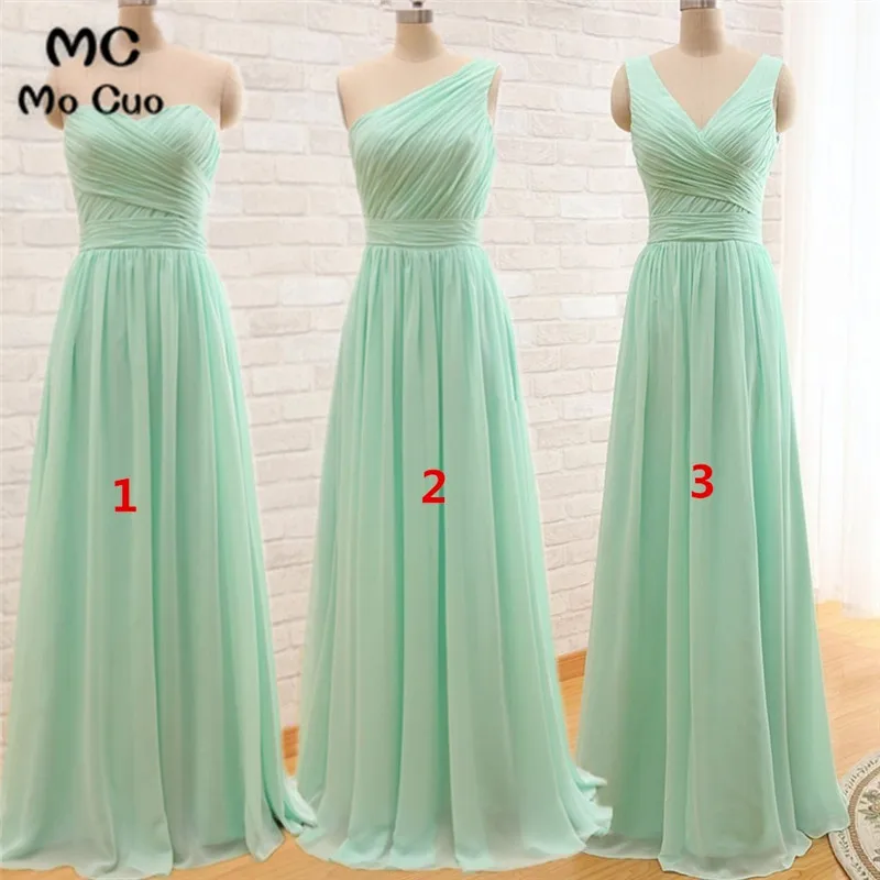 

Mocuo 2018 Cheap Wedding Party Dress Mint Formal Bridesmaid Dresses Long Sweetheart Women Chiffon Floor Length Bridesmaid Dress