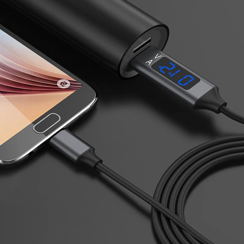 Кабель Micro USB 3A (макс.) с отображением напряжения и тока быстрая зарядка
