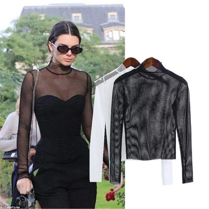 Miyahouse Long Sleeve Turtleneck Collar Female Tops Autumn Women Loose Casual Shirts Summer Cotton Solid Color Sexy T-Shirt