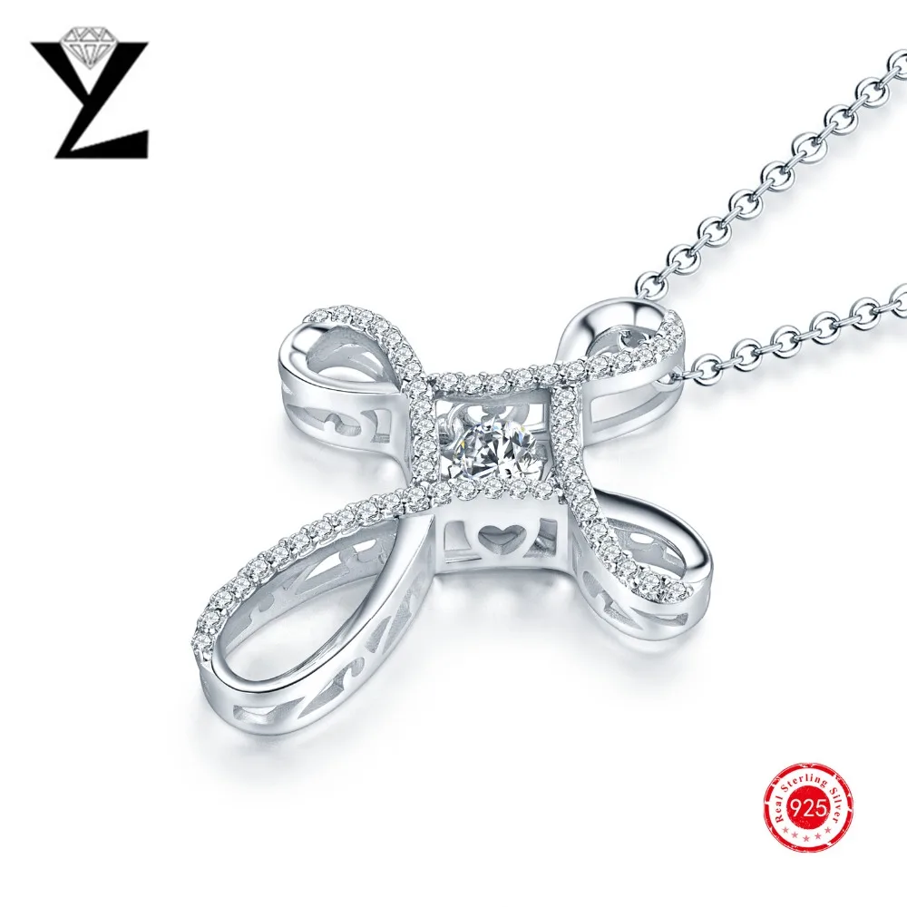 Hot fashion pendant necklace for women long choker necklace pendant with natural Dancing CZ Diamond stone