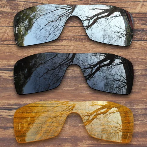 Black.Silver.Yellow ToughAsNails Polarized Replacement Lenses for Oakley Batwolf Sunglasses- Multiple Options - Цвет линз: Black.Silver.Yellow