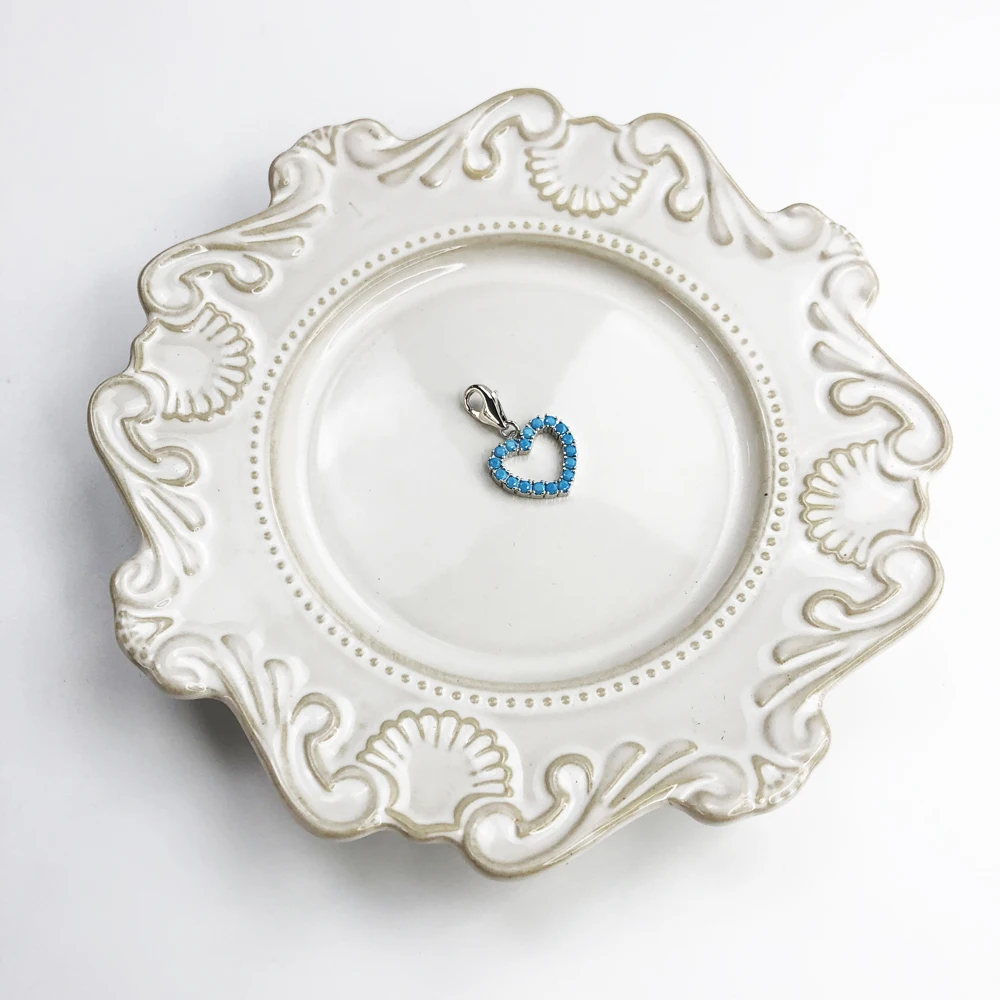 Синий камень шарма сердца Европы Стиль клуб Хорошее украшения в европейском