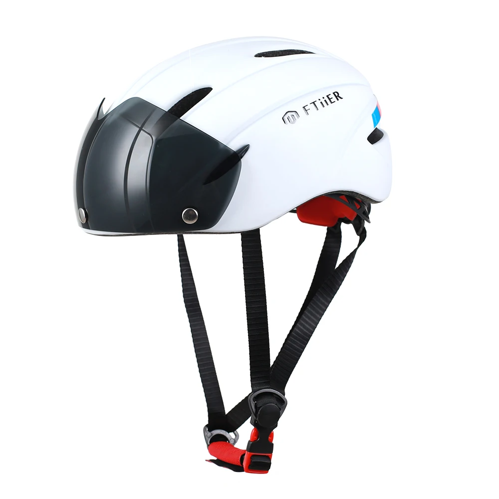 

FTIIER Cycling Helmet Mountain Bike Helmet Professional Ultralight Integrally-molded Adult Matte goggles Bicycle Helmet