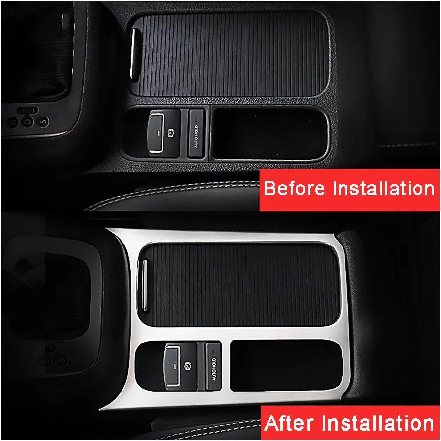 Car Interior Accessories ABS  Brake Cup Holder Panel Trim Cover Decoration For VW Volkswagen Tiguan 2012 2013 2014 2015 (4)