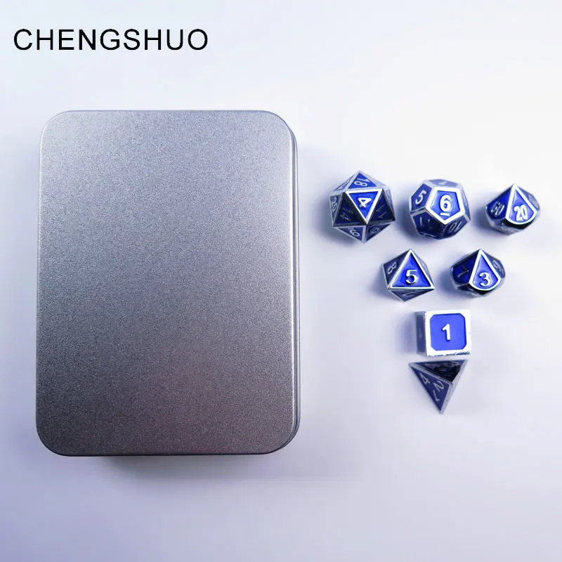 Chengshuo metal aluminium dice set rpg dungeons and dragons dnd polyhedral digital 7pcs sets d20 10 6 8 4 transparent blue game Chengshuo metal aluminium dice set rpg dungeons and dragons dnd polyhedral digital 7pcs sets d20 10 6 8 4 transparent blue game