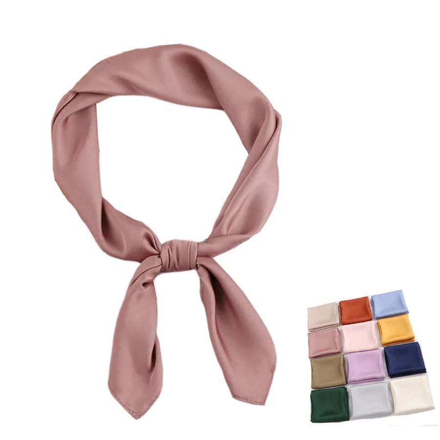 Silk Neck Tube Square Scarf Stoles Luxury Brand Scarves Women Bandana