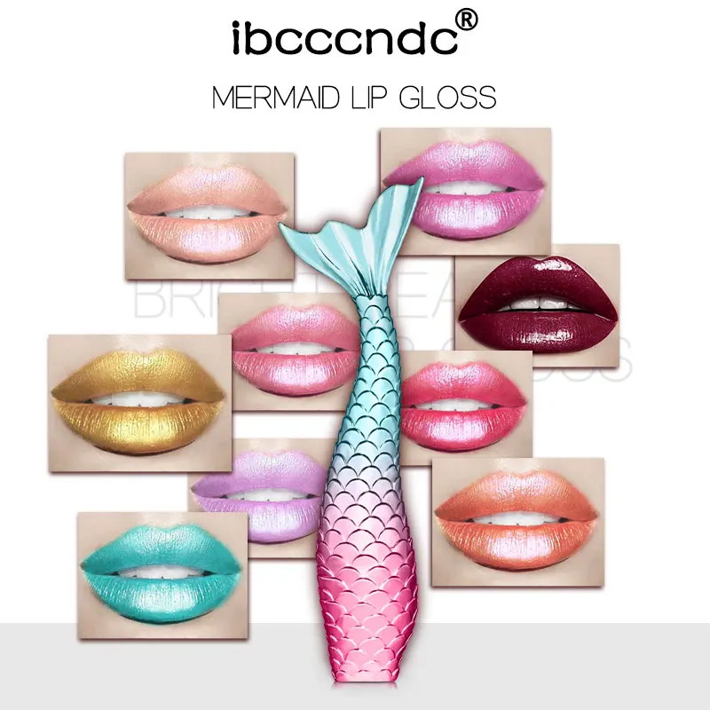 Ibcccndc Русалка блеск для губ 20 цветов Алмазный блеск водонепроницаемая матовая жидкость губная помада стойкий блеск косметический Женский макияж
