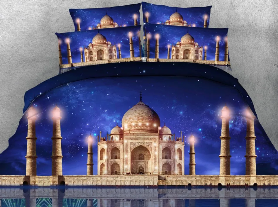 

3D Castle Star Bedding set quilt duvet cover bed in a bag sheets linens bedspreads bedsheet California King size queen twin 4PCS