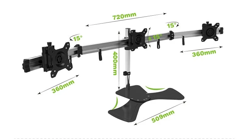 Aluminum Alloy Desktop Stand Triple Monitor Holder