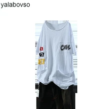 Летние пуловеры из бамбукового хлопка, повседневные футболки, одноцветные топы с круглым вырезом, свободные футболки для женщин, A74-XX1598 Z20