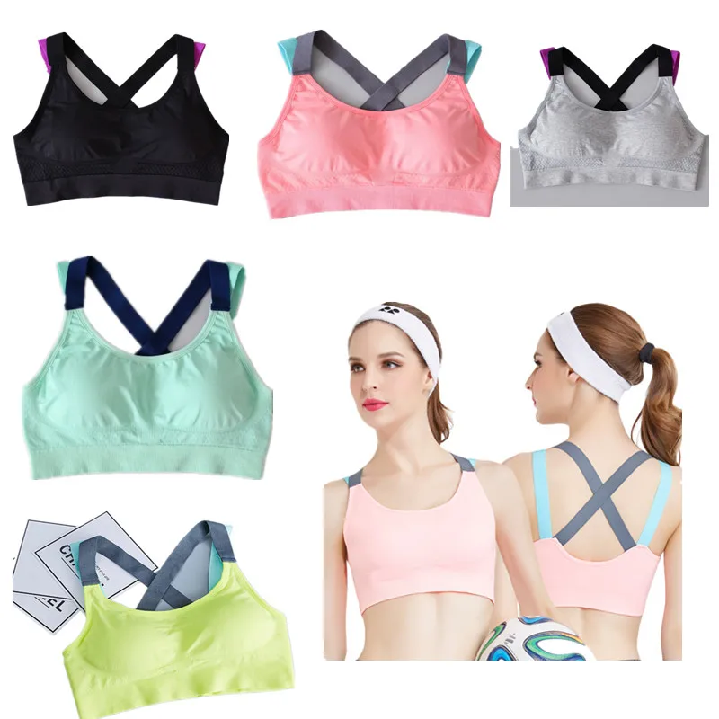 Women Sexy Push Up Sport Bra For Fitness Yoga Cross Strap Lady T ...