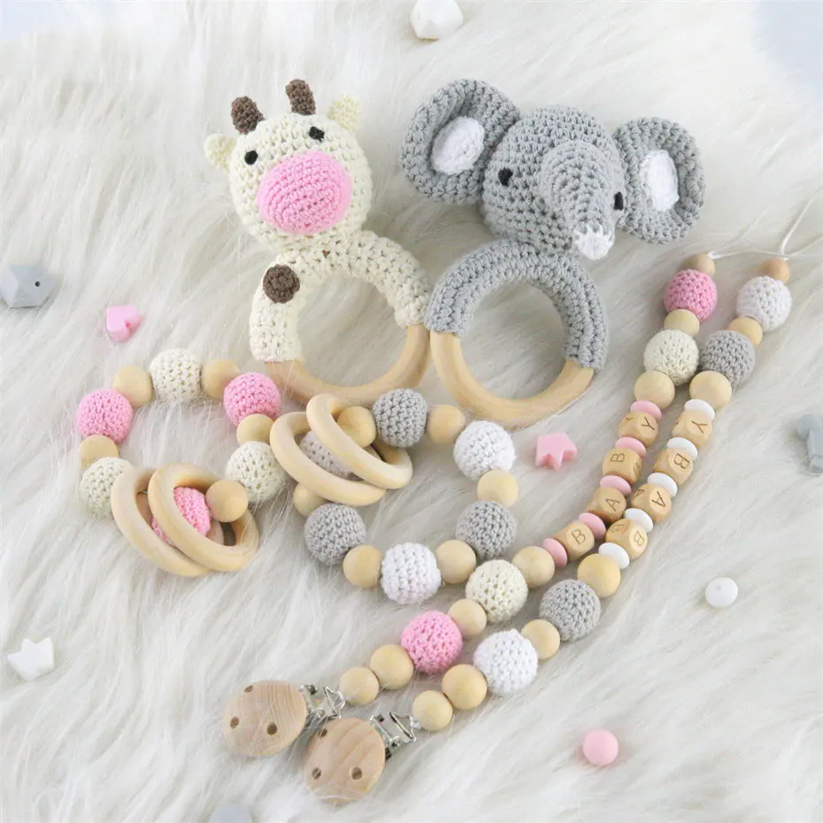 Детские игрушки погремушки соска зажимы для цепи подвески Amigurumi грызуны вязаные