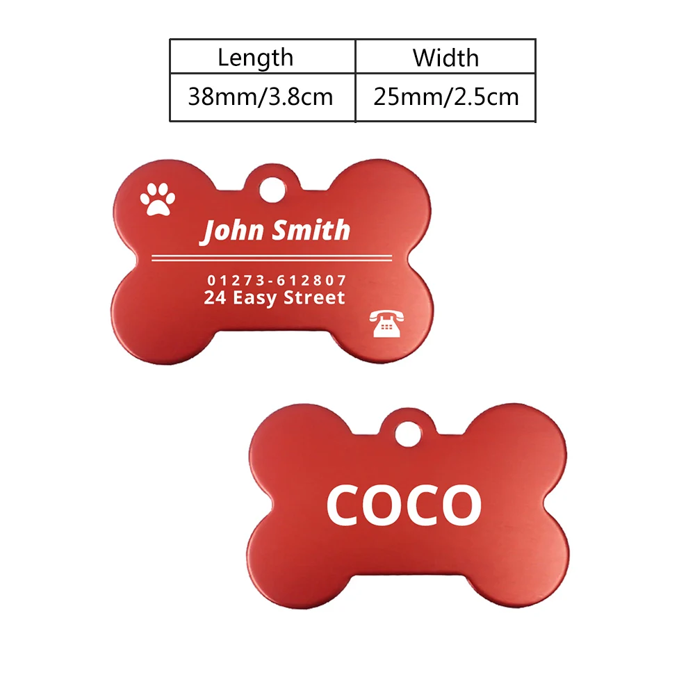 Personalized Dog ID Tags Engraved Metal Tag for Small Dogs Name Collar for Cat Puppy Pet Accessories Customized Name Tags 