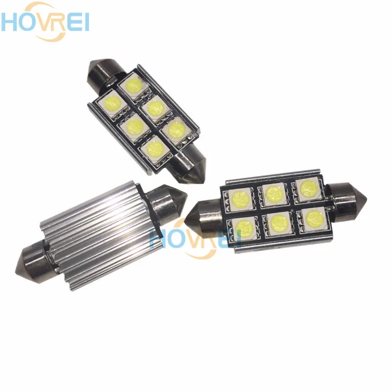 10 шт./лот 41 мм 6 SMD СВЕТОДИОДНАЯ автомобильная лампа белая внутренняя купольная