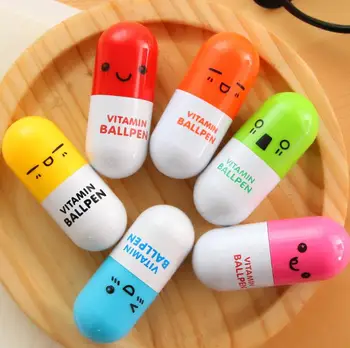 

2000pcs/lot Cute Kawaii Capsule Creative Pills Ball Ballpoint Pens Ballpen For School Writing Supplies Stationery