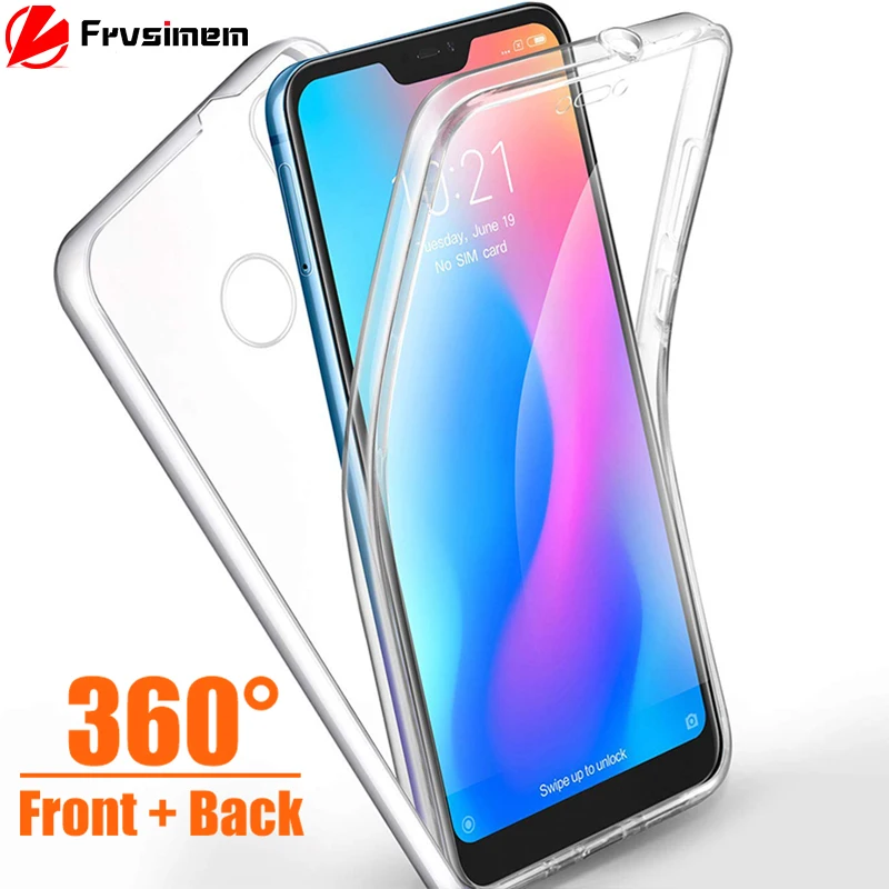 

360 Degree Full Body Case Transparent Silicone For XiaoMi RedMi Note6 Note 6 Pro Global Version 6A 6 A Thin Gel TPU Soft Cover