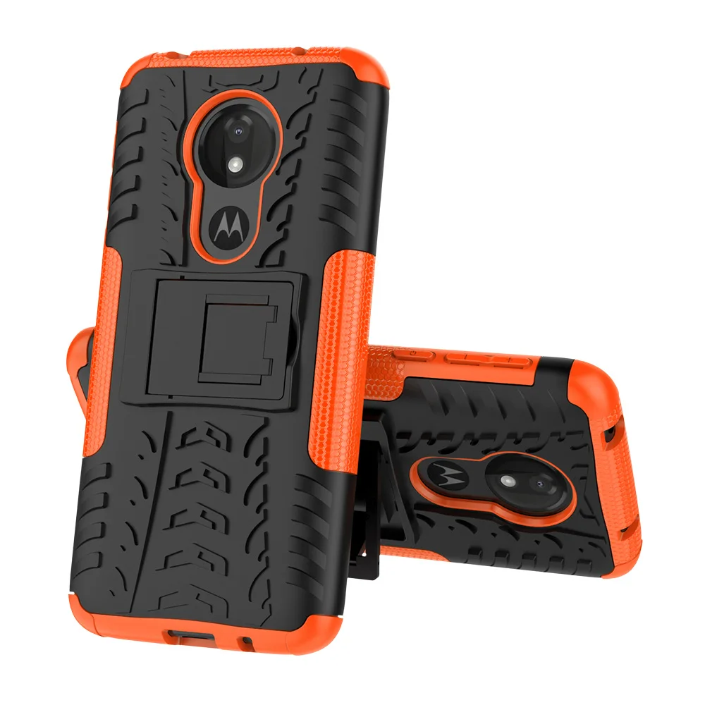 Гибридный защитный чехол из ТПУ+ поликарбоната для Motorola Moto X4 G4 G5 G5S G6 G7 E5 E4 C Plus Z Z2 Z3 Z4 Play one power P30 Note чехол - Цвет: Оранжевый