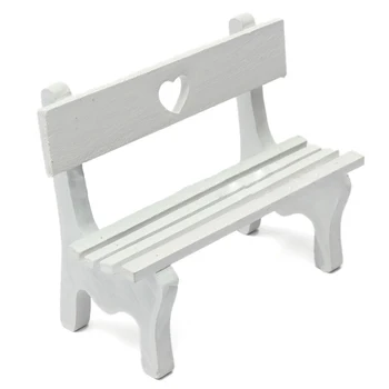 

Mini Fairy Garden Wooden Chair Bench Model Wedding Doll House Decor Kids Gift