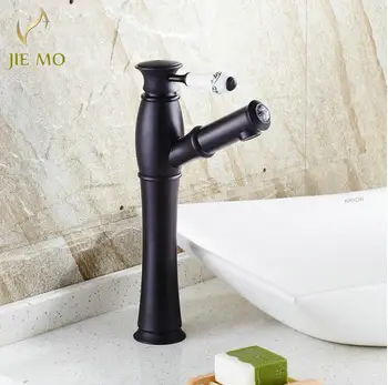

Free shipping black finish bathroom Faucet Pull Out Sprayer bathroom Mixer Tap with ceramic base JM2577