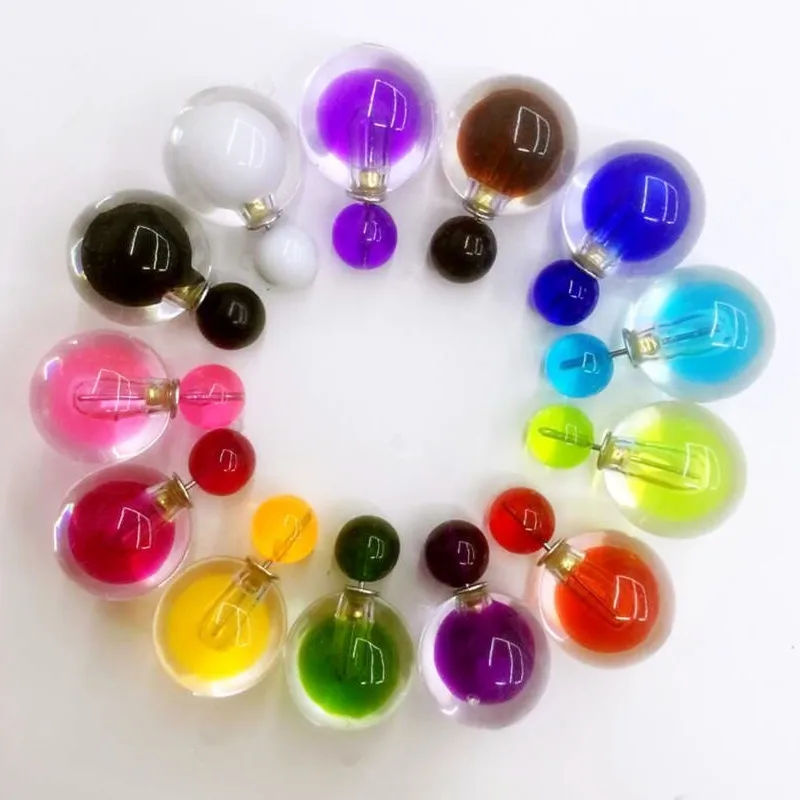

10 Pairs/Lot Double Faced Pearl Earrings Women Statement Stud Earring Earrings For Women