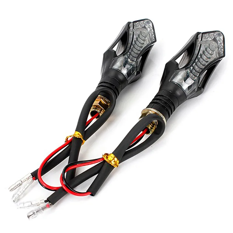 

4pcs universal motorcycle bicycle 12LED sword-shaped signal turn signal + flasher indicator flashing brake DC 12V 19Mar25